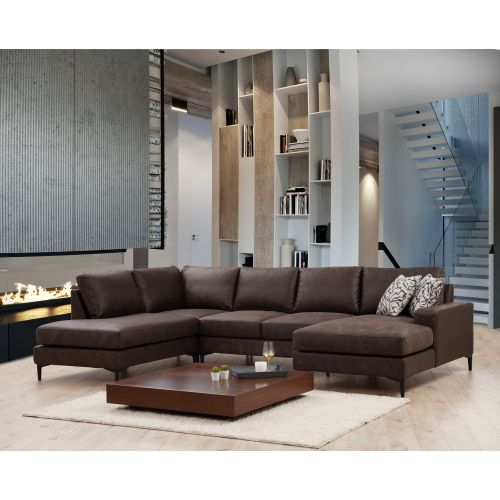 Atelier Del Sofa Kutna garnitura, Smeđa, Porto Corner (EOT-C-02-CHL) - Brown slika 1