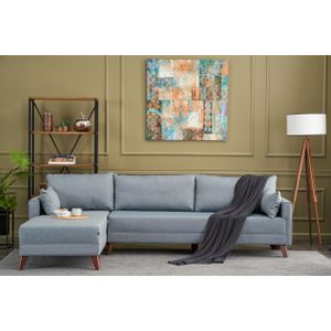 Atelier Del Sofa Kutna garnitura, Plava, Bella Soft Köşe Koltuk Left - Blue