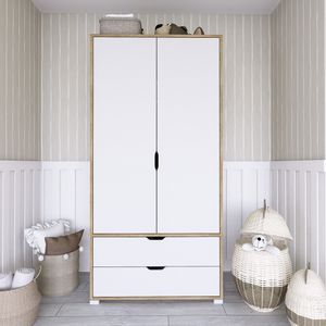 90 Cm 1600-015 Light Walnut
White Wardrobe