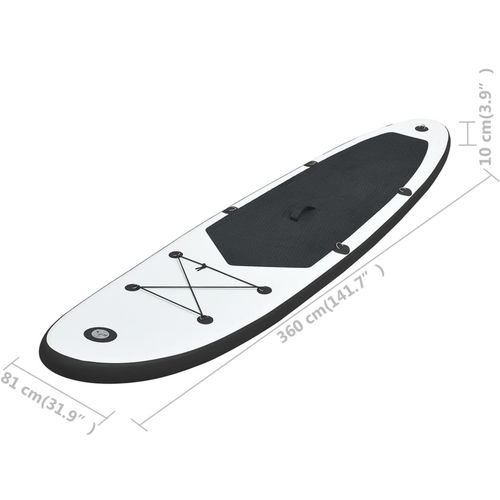 Set daske za veslanje stojeći na napuhavanje crno-bijeli slika 35