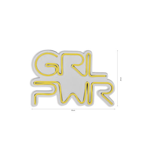 Wallity Ukrasna plastična LED rasvjeta, Girl Power - Yellow slika 8