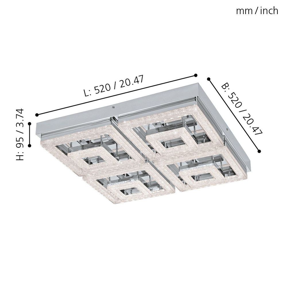 Eglo Fradelo Zidna/Stropna LED Lampa, 48W, Krom/Kristal slika 3