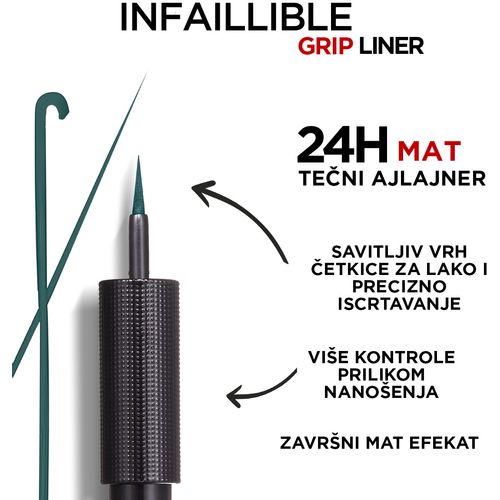 L'Oréal Paris Infaillible Grip 24h Matte Liquid Liner 04 Emeraude slika 3