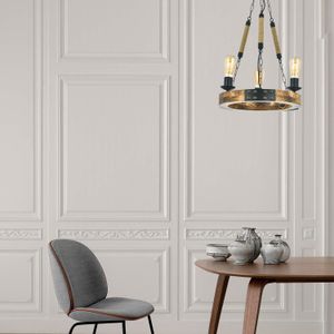 Alara 3Lü Yanık Avize Walnut Black Chandelier