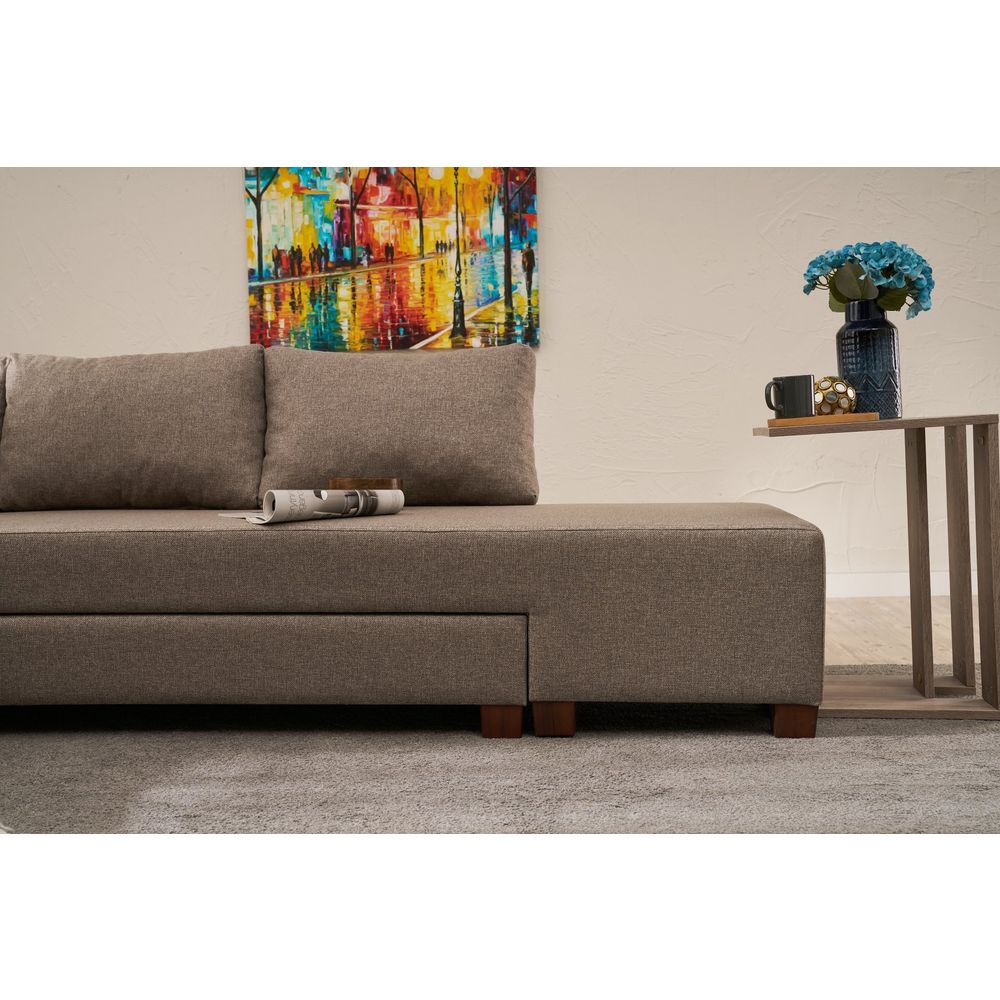 Aly Arzilla Lijevi - Smeđi Kutni Sofa-Krevet slika 2