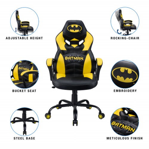 Subsonic dječja gaming stolica Junior Batman, nosivost do 120 kg slika 2