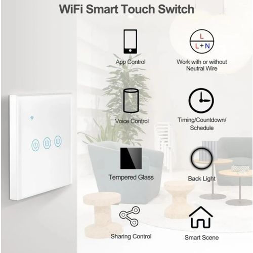 ZIGBEE-SMART-2 GANG-RSH-SP002-EU Gembird 2 Smart bezicna prekidaca,APP glasovna kontrola Glass Touch slika 4