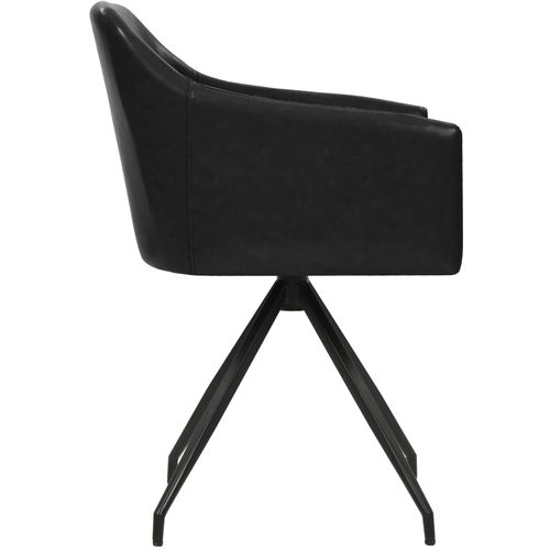 Blagovaonske stolice od umjetne kože 2 kom okretne crne slika 16