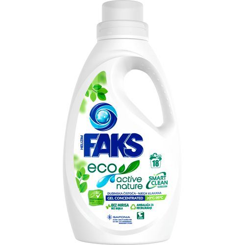 FAKS Eco Active Nature tečni deterdžent 900ml, 18 pranja slika 1