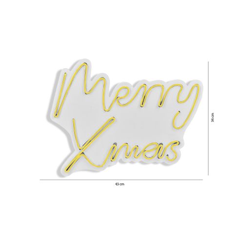 Wallity Ukrasna plastična LED rasvjeta, Merry Christmas - Yellow slika 8