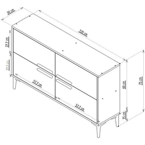 Ctn - Anthracite Anthracite TV Stand slika 8