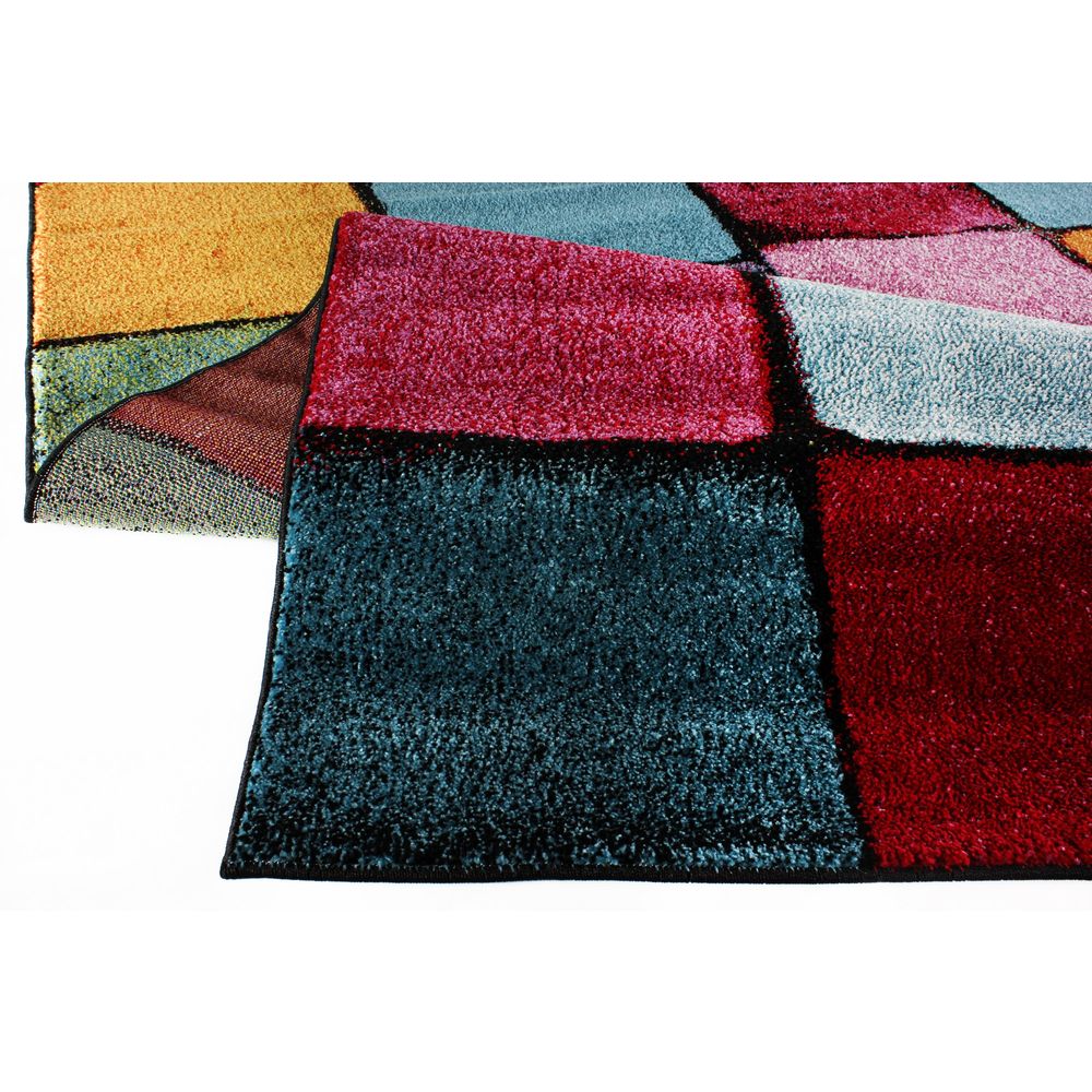 TANKI Tepih Renkli Kare Multicolor (140 x 200 cm) slika 7