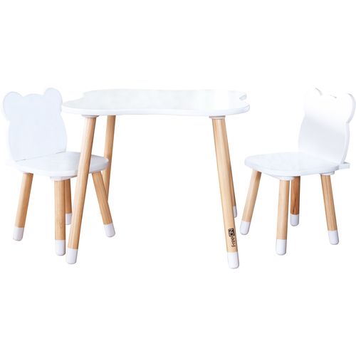FREEON stol i dvije stolice drveni bear white/natural 39975 slika 1