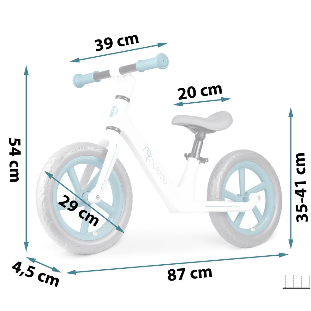 Nukido Light Flee bicikl bez pedala, bijeli slika 4