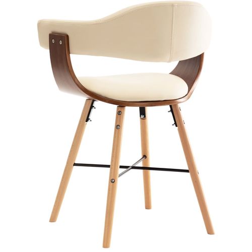 Blagovaonske stolice od umjetne kože i drva 2 kom krem slika 5