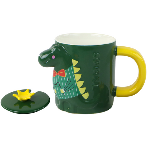 Zelena šalica za čaj dinosaur 400ml slika 1