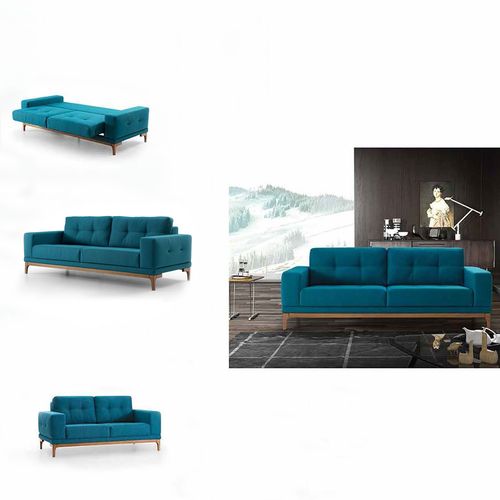 New Tulip - Blue Blue 3-Seat Sofa-Bed slika 2