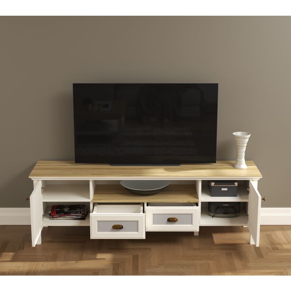 TV Stalak FRN-21011 - Krem, Hrast, Sivi slika 3
