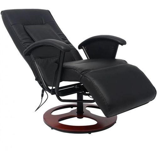 Shiatsu masažna fotelja od umjetne kože crna slika 12