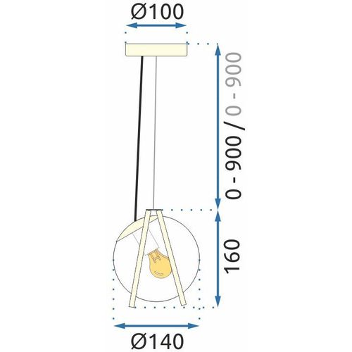 TOOLIGHT VISEĆA SVJETILJKA APP1089-1CP ZLATNA TRANSPARENT
 slika 8