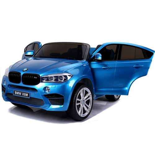Licencirani BMW X6 M plavi lakirani - dvosjed - auto na akumulator slika 6
