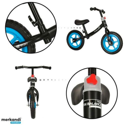 Trike fix bicikl bez pedala crno plavi slika 3