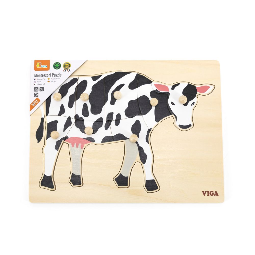 Viga viga 44608 puzzle na podlošku s ručkama - krava slika 2