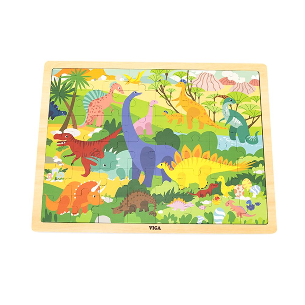 Viga 44584 puzzle na podlošku, 48 dijelova - učenje o dinosaurima slika 1