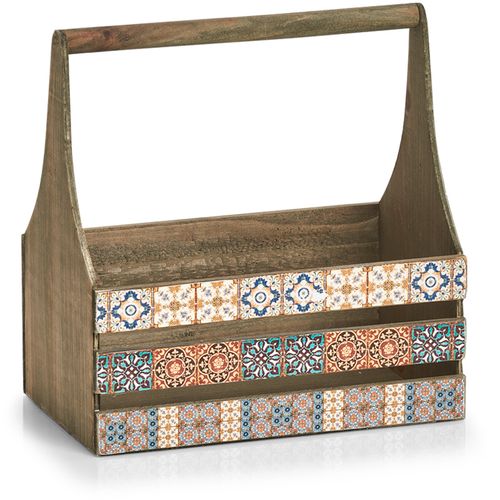 Zeller Kutija za odlaganje "Mosaic" s drškom, drvena, 31 x 19 x 32 cm, 15190 slika 1