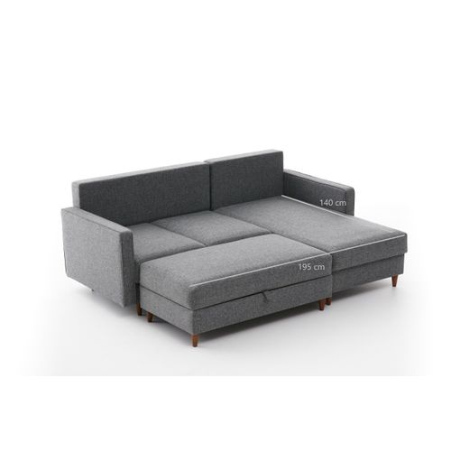 Atelier Del Sofa Kutna garnitura, Sivo, Eva Right - Grey slika 8