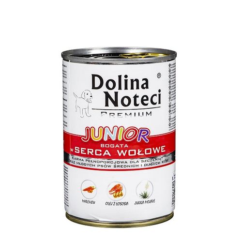 Dolina Noteci Premium Dog Junior Srednje i Velike Rase Goveđa Srca 400g slika 1