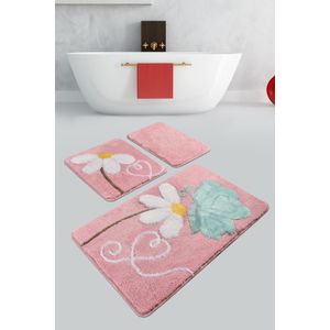 Ponte - Pink Multicolor Bathmat Set (3 Pieces)