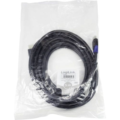 LogiLink HDMI priključni kabel HDMI A utikač, HDMI A utikač 5.00 m crna CH0064 audio povratni kanal (arc), Ultra HD (4K) HDMI s eternetom, pozlaćeni kontakti HDMI kabel slika 5