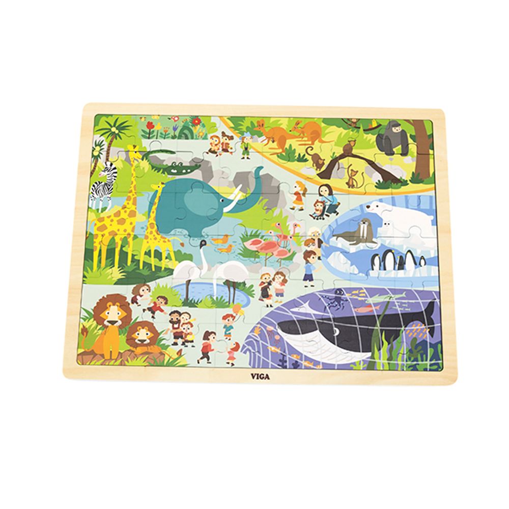 Viga 44587 puzzle na bloku, 48 dijelova - učenje o zoološkom vrtu slika 4
