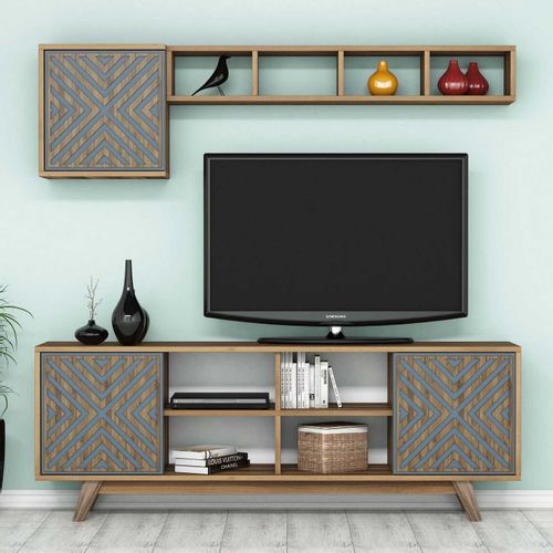 Woody Fashion TV jedinica, İnci - Walnut, Blue slika 1