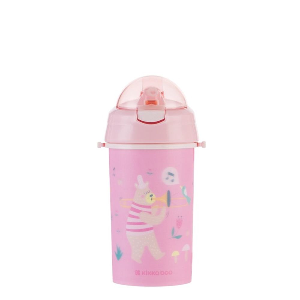 Kikka Boo Flašica za piće sa slamkom i remenom Music Fest 450ml, Pink slika 2