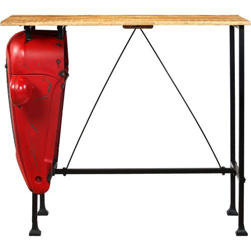 Barski stol u obliku traktora od masivnog drva manga crveni 60 x 120 x 107 cm slika 17