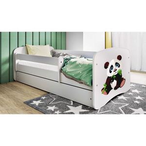 Drveni Dečiji Krevet Panda Sa Fiokom - Beli - 160x80 cm