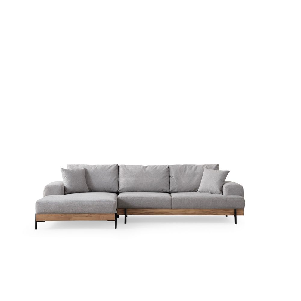 Eti Oak Left - Sivi Ugaoni Sofa slika 7