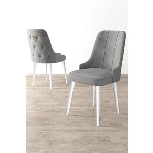 Newa - Sivi, Bijeli Sivi Set Stolica (4 Komada)