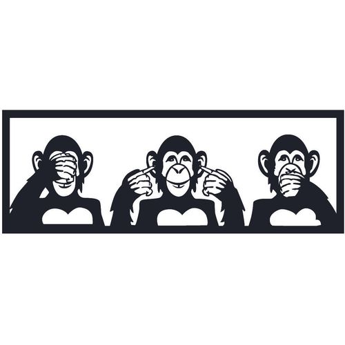 Wallity Metalna zidna dekoracija, Three Monkeys - S slika 2