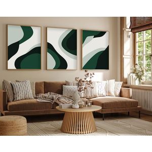 Huhu204 - 30 x 40 Multicolor Decorative Framed MDF Painting (3 Pieces)