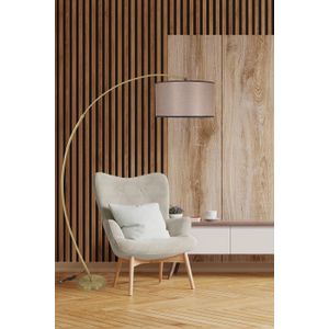 Mısra Eskitme Lambader Silindir Koyu Hasır Abajurlu Dark Wicker Floor Lamp