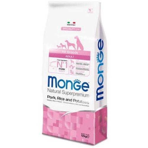 Monge Adult All Breeds Svinjetina, Pirinač i Krompir, hrana za odrasle pse 12 kg slika 1