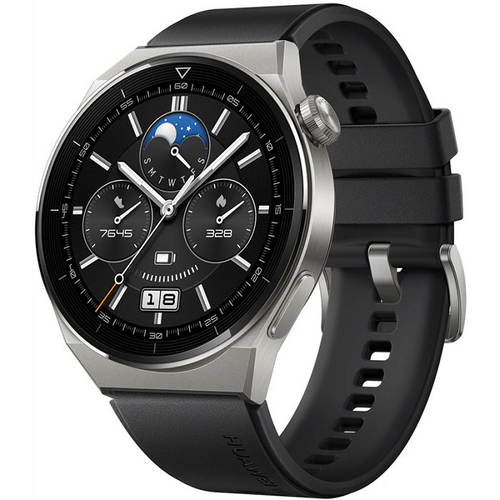Huawei Watch GT 3 Pro 46mm Silicon Black Fluoroelastomer Strap slika 2