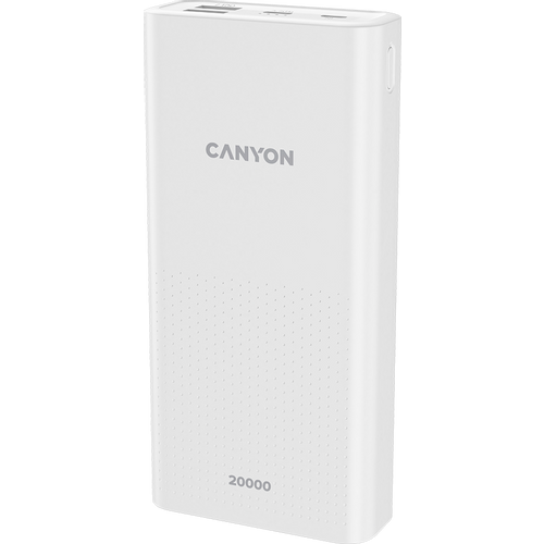 CANYON PB-2001 Power bank 20000mAh Li-poly battery, Input 5V/2A , Output 5V/2.1A(Max) , 144*69*28.5mm, 0.440Kg, white slika 2