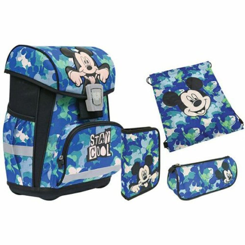 ABC set 4/1 (ruksak + pernica s dva preklopa + pernica + vrećica za patike) Mickey Mouse slika 1