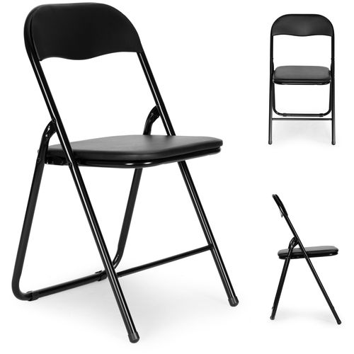 Modernhome set od 4 sklopive stolice - crna eko koža slika 6
