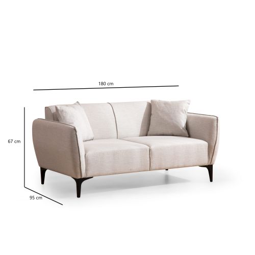 Atelier Del Sofa Belissimo - Dvosjed u boji slonovače slika 6