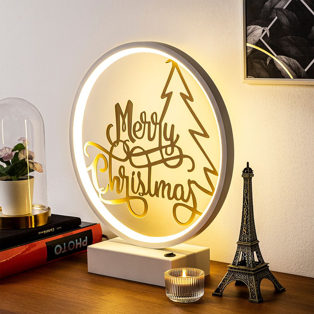 XMAS10 Bijela Zlatna Stolna Lampa slika 1